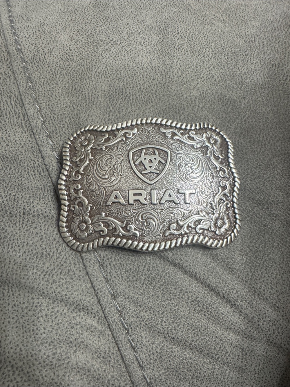 Ariat Engraved Silver Western Belt Buckle
